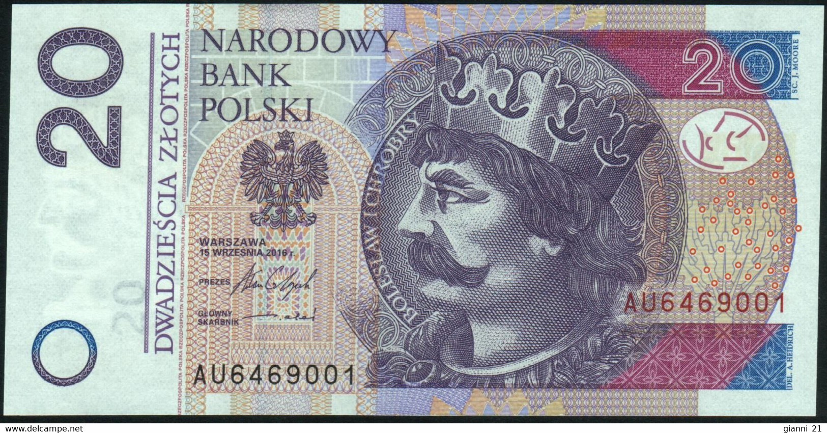 ♛ POLAND - 20 Zlotych 15.09.2016 {Narodowy Bank Polski} UNC P.184 B - Poland