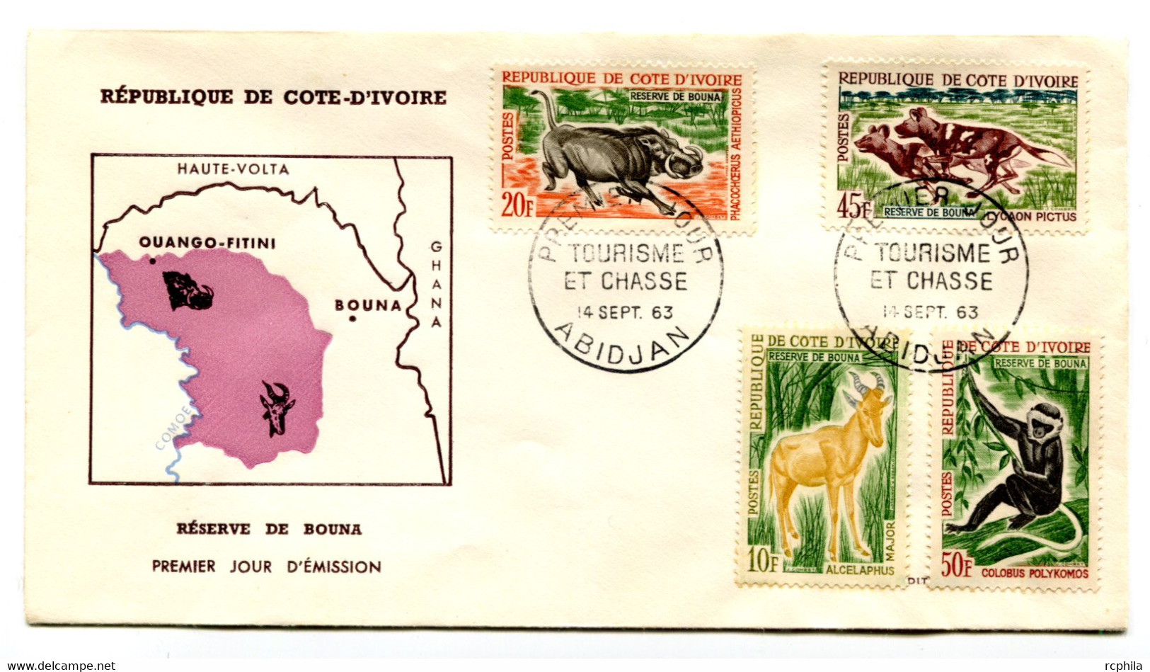 RC 19048 COTE D'IVOIRE FAUNE ANIMAUX AFRICAINS 1963 FDC 1er JOUR - TB - Ivory Coast (1960-...)