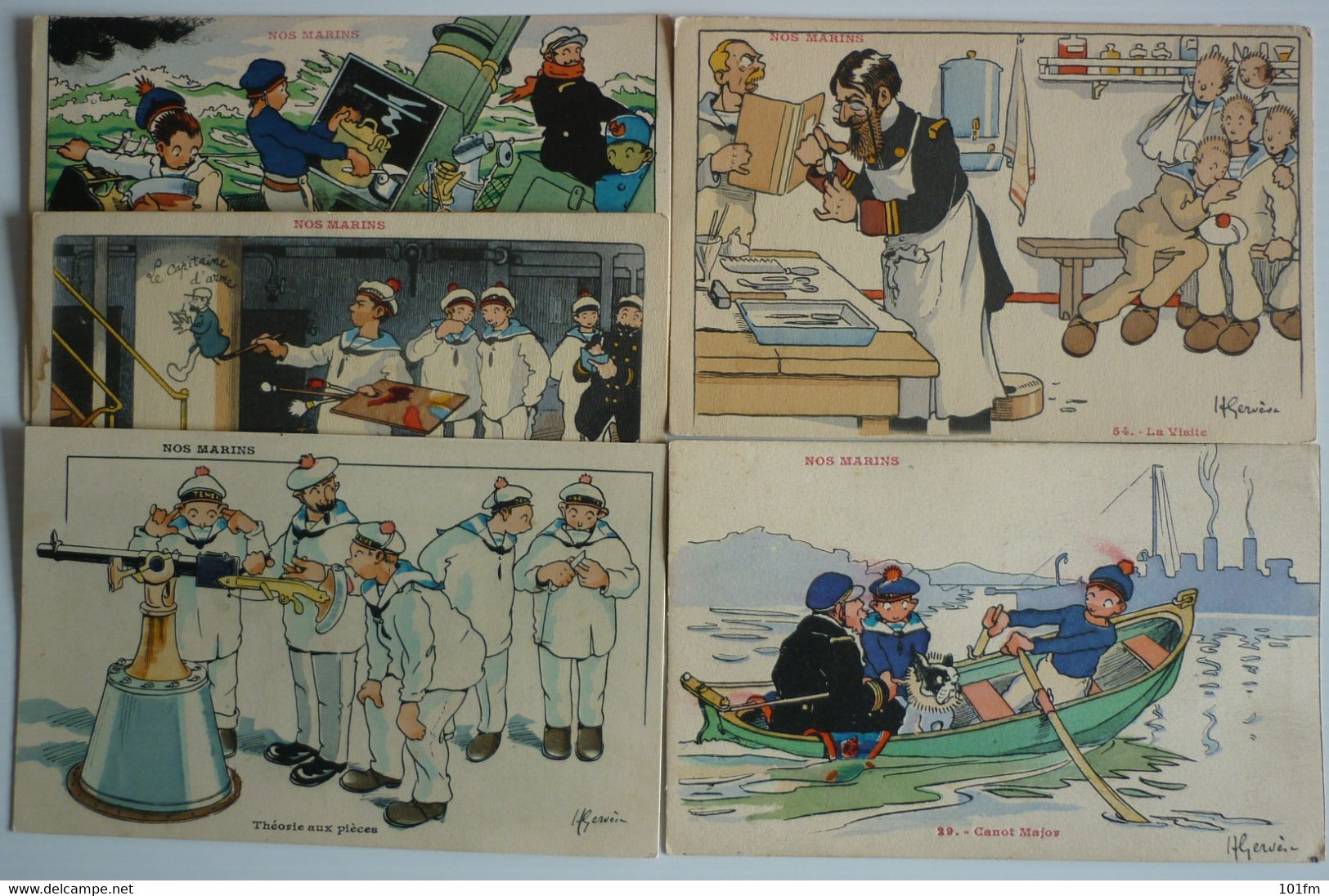 LOT 5 HUMOUR POSTCARDS - WW 1 - NOS MARINS - OUR SAILORS - Humour