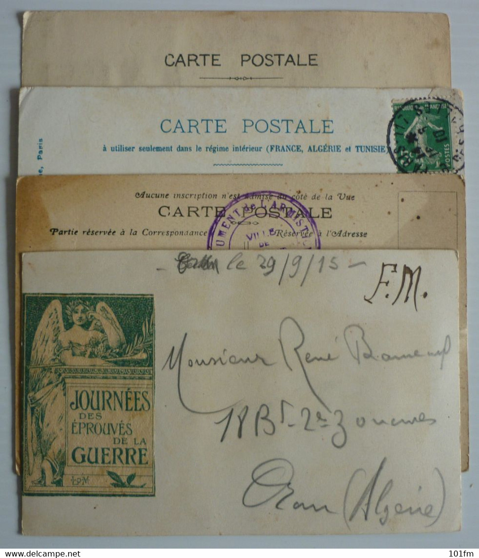 War 1914 - 18 , LOT 4 DIFFERENT POSTCARDS ARMEE FRANCAISE - Guerra 1914-18