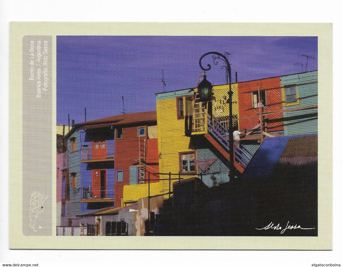 ARGENTINA POSTCARD POSTAL STATIONERY LA BOCA NEIGHBORHOOD CAMINITO IN BUENOS AIRES TOURISM A. SESSA PHOTOGRAPHER - Neufs