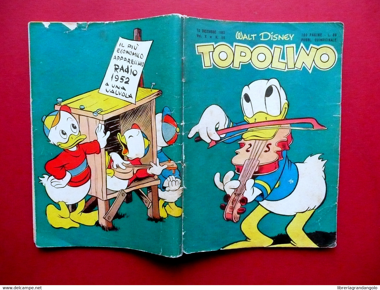 Topolino Vol. X Numero 56 10 Dicembre 1952 Walt Disney Originale - Sonstige & Ohne Zuordnung