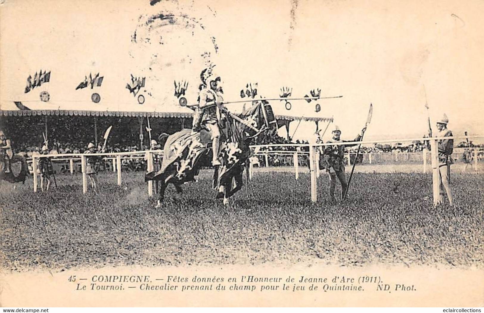 Compiègne  60 Fêtes de Jeanne d'Arc    Ensemble/lot de 10 cartes, thème Tournoi et jeu de Quintaine   (voir scan)