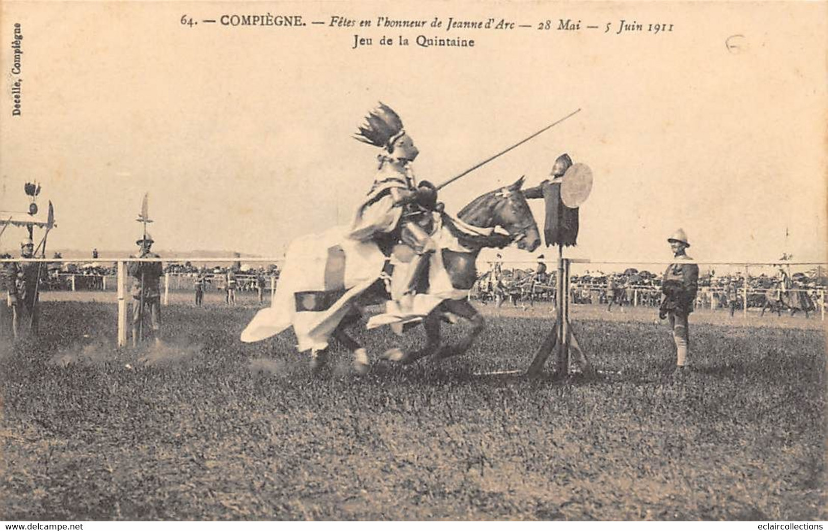 Compiègne  60 Fêtes de Jeanne d'Arc    Ensemble/lot de 10 cartes, thème Tournoi et jeu de Quintaine   (voir scan)