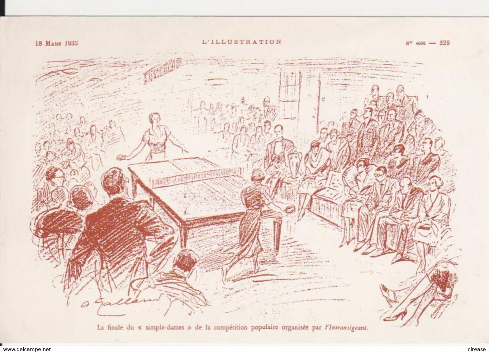 TABLE TENNIS POSTCARD UNUSED REPRINT??? - Table Tennis