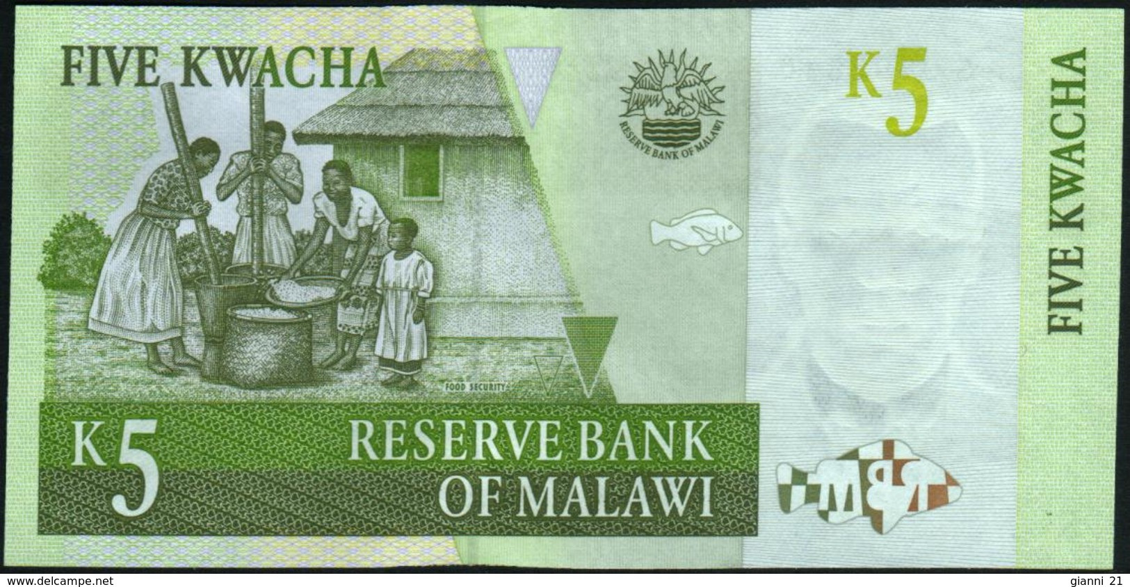 ♛ MALAWI - 5 Kwacha 01.07.1997 UNC P.36 A - Malawi