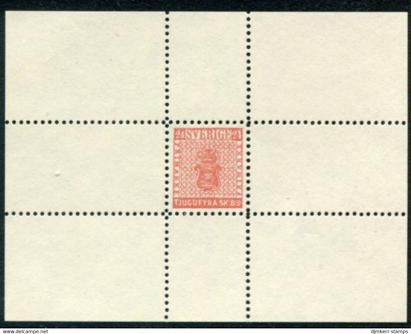 SWEDEN 1855 24 Skilling Banco 1977 Reprint By Swedish Philatelic Federation MNH Without Gum (*). - Ensayos & Reimpresiones