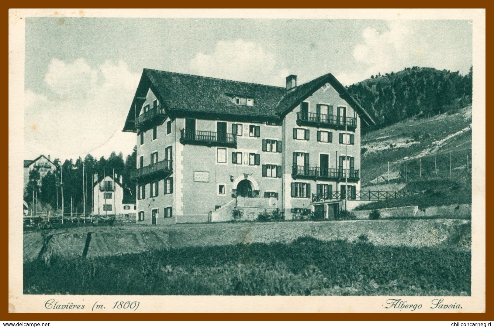 CLAVIERES - Albergo Savoia - Edit. BLANCHET Caffé Posta R. Privat. - Foto MARCONI - 1936 - Wirtschaften, Hotels & Restaurants