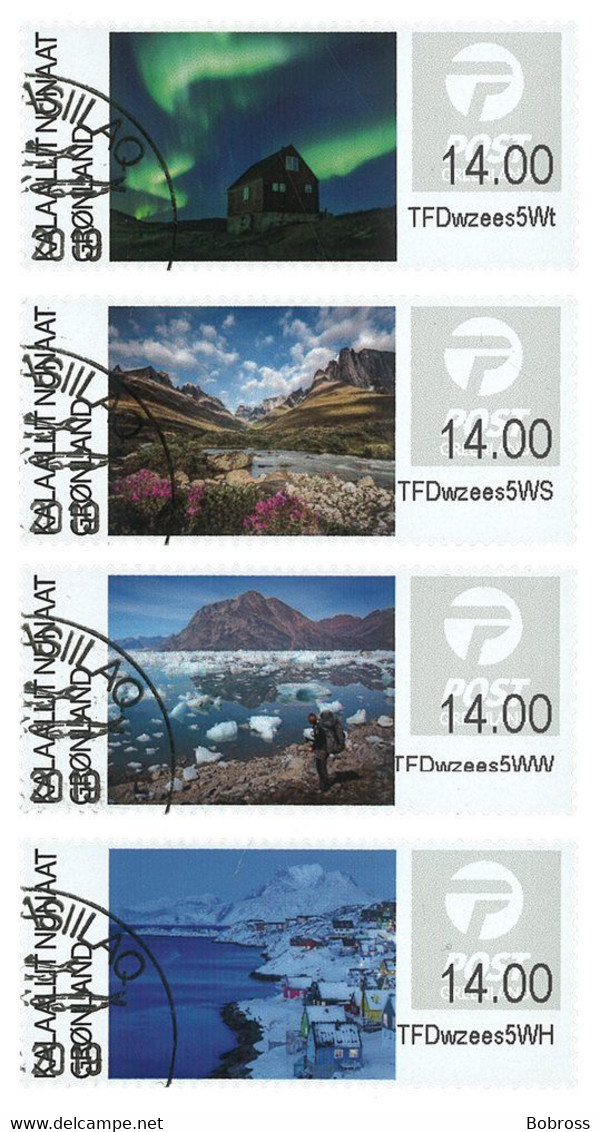 2018 Kalaallit Nunaat, Franking Labels - Date Cancellation - Set, Greenland, MNH - Oblitérés