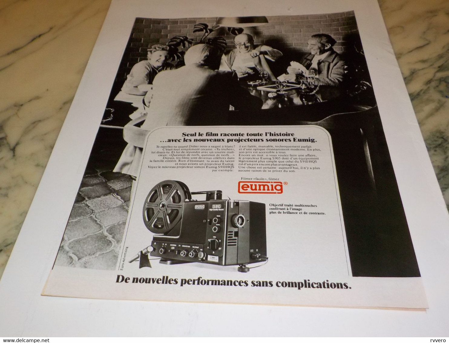 ANCIENNE PUBLICITE PROJECTION S910 HQS EUMIG 1978 - Projektoren