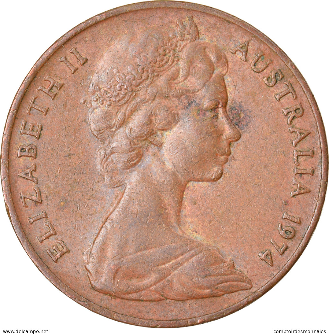 Monnaie, Australie, Elizabeth II, 2 Cents, 1974, Melbourne, TTB, Bronze, KM:63 - Victoria