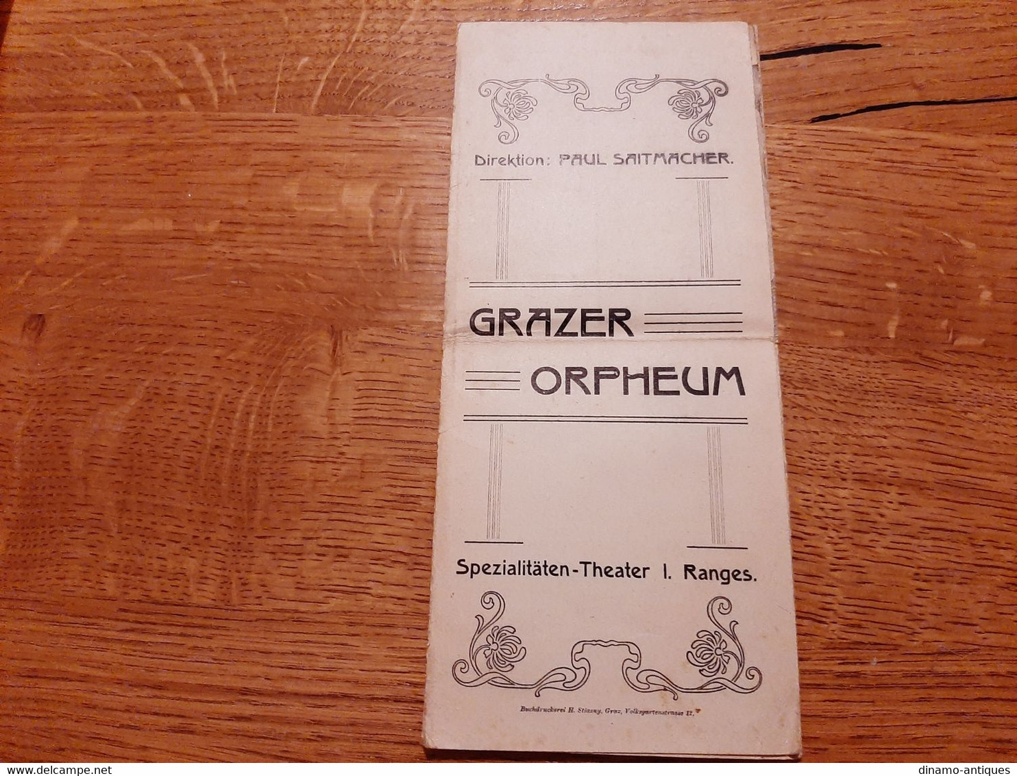 1903 Austria Grazer Orpheum Graz Opera Programm Cirkus VarietteTeater Programmer Cornel Kawann - Teatro, Travestimenti & Mascheramenti