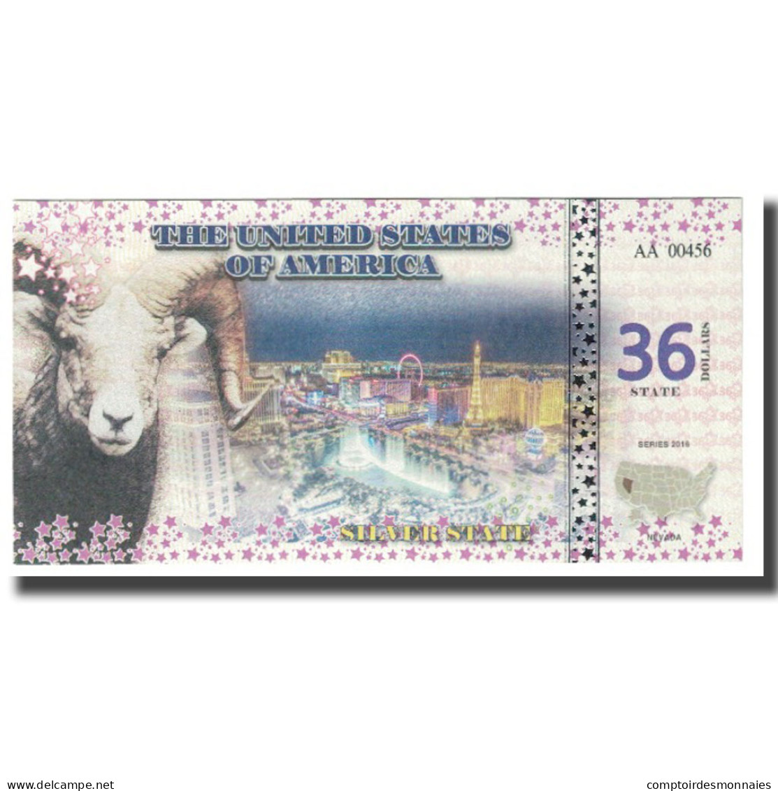 Billet, États-Unis, Billet Touristique, 2016, NEVADA 36 DOLLARS, NEUF - Unidentified