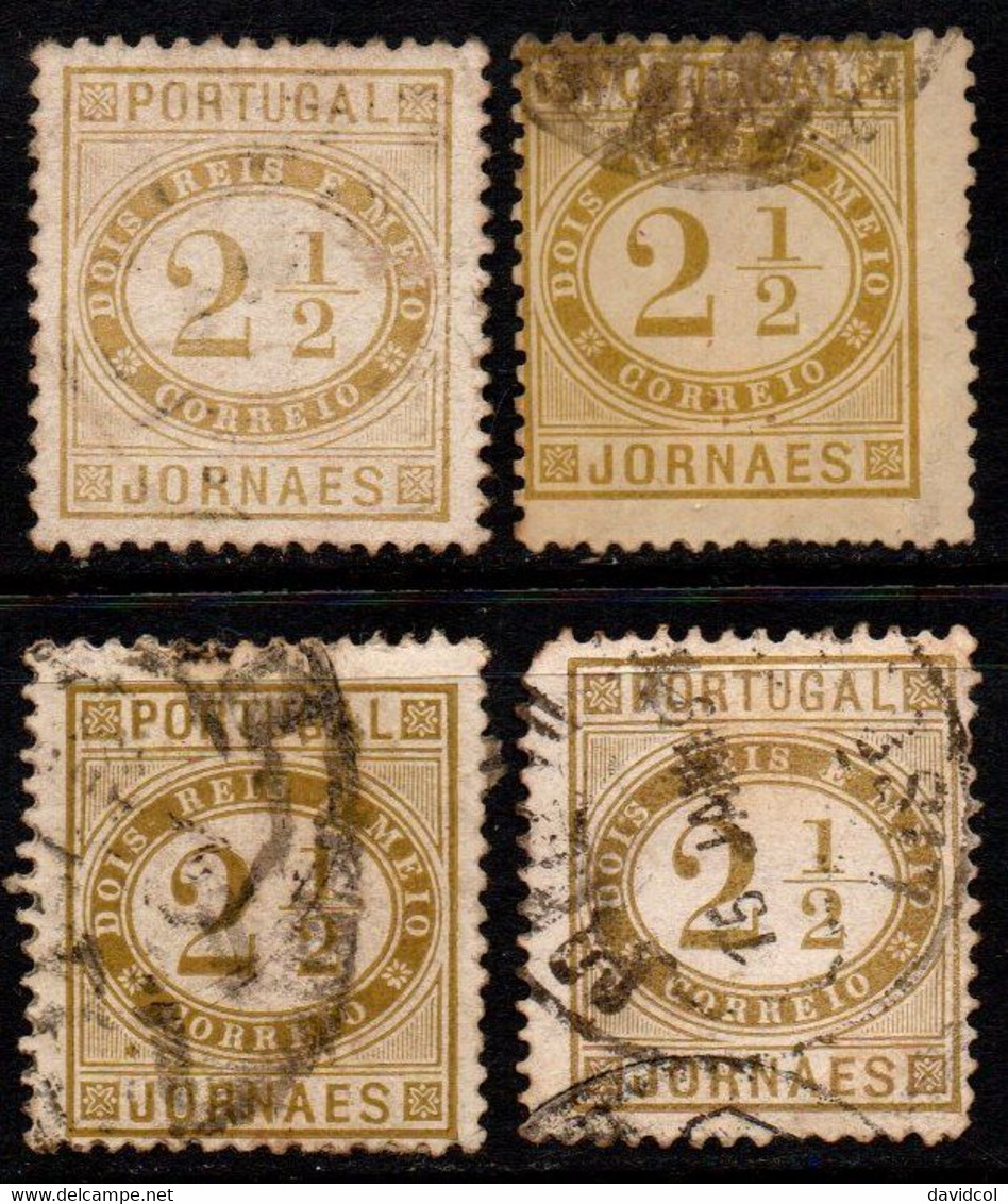 PORT190- PORTUGAL - 1876 - MH/USED-  NEWSPAPERS STAMPS SHADES. - Usati