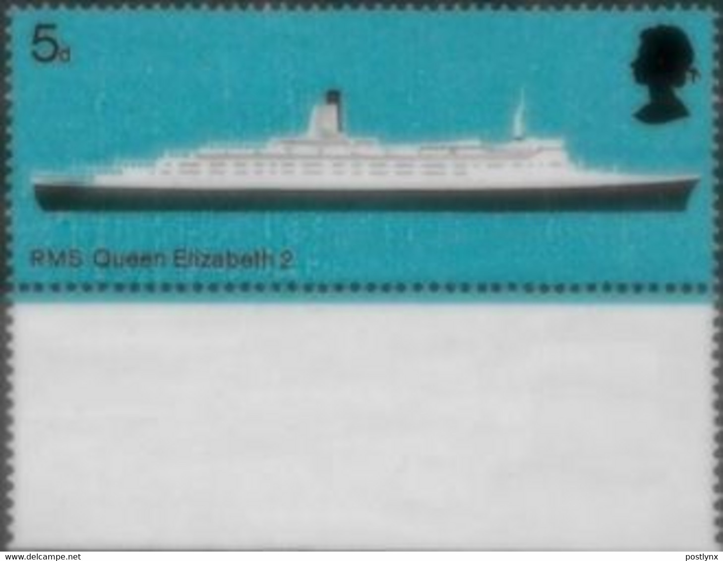 Great Britain 1969 RMS Queen Elizabeth 2 Ship 5d MARG.ERROR:no Red - Errors, Freaks & Oddities (EFOs