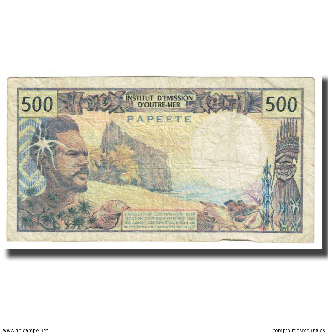 Billet, Tahiti, 500 Francs, KM:25b2, TB - Papeete (Französisch-Polynesien 1914-1985)