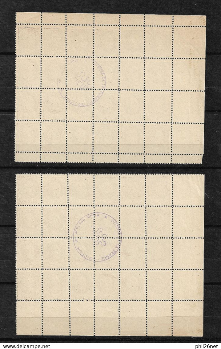 Rare Deux Blocs Faux Pétain N° 517e Et 517f Brun Noir "Faux Pour Servir émis  Neufs (*) Par La Résistance En 1944 SOLDES - Unused Stamps