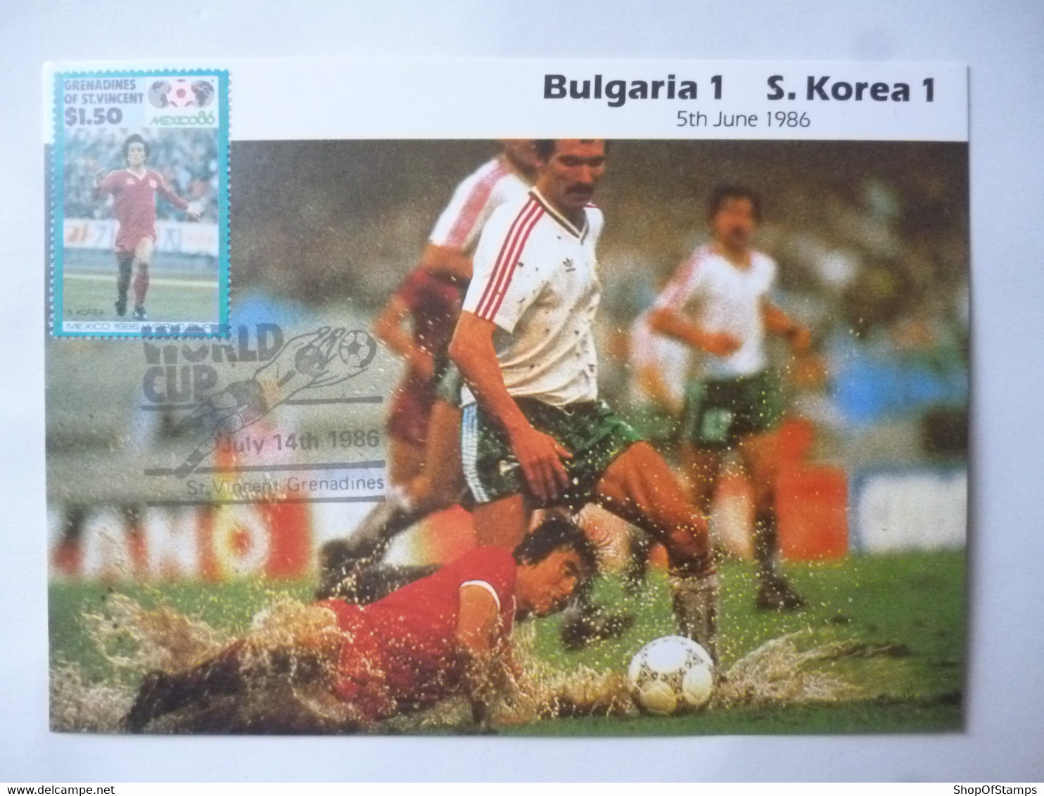 GRENADINES Of ST VINCENT 1986 MEXICO FOOTBALL WORLD CUP FDC CARD With STAMPS - Ploufragan