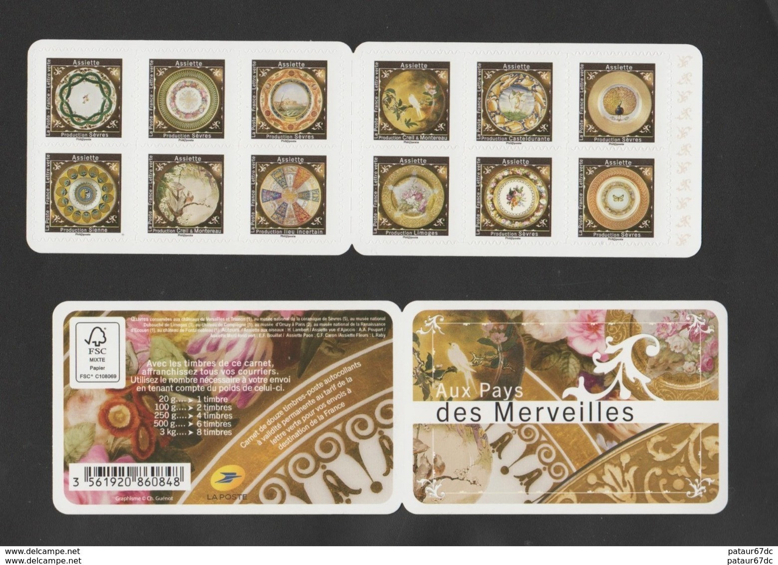 FRANCE / 2019 / Y&T N° AA 1777 : "Merveilles-Assiettes" (Sèvres I) - Choisi - Cachet Rond - Altri & Non Classificati