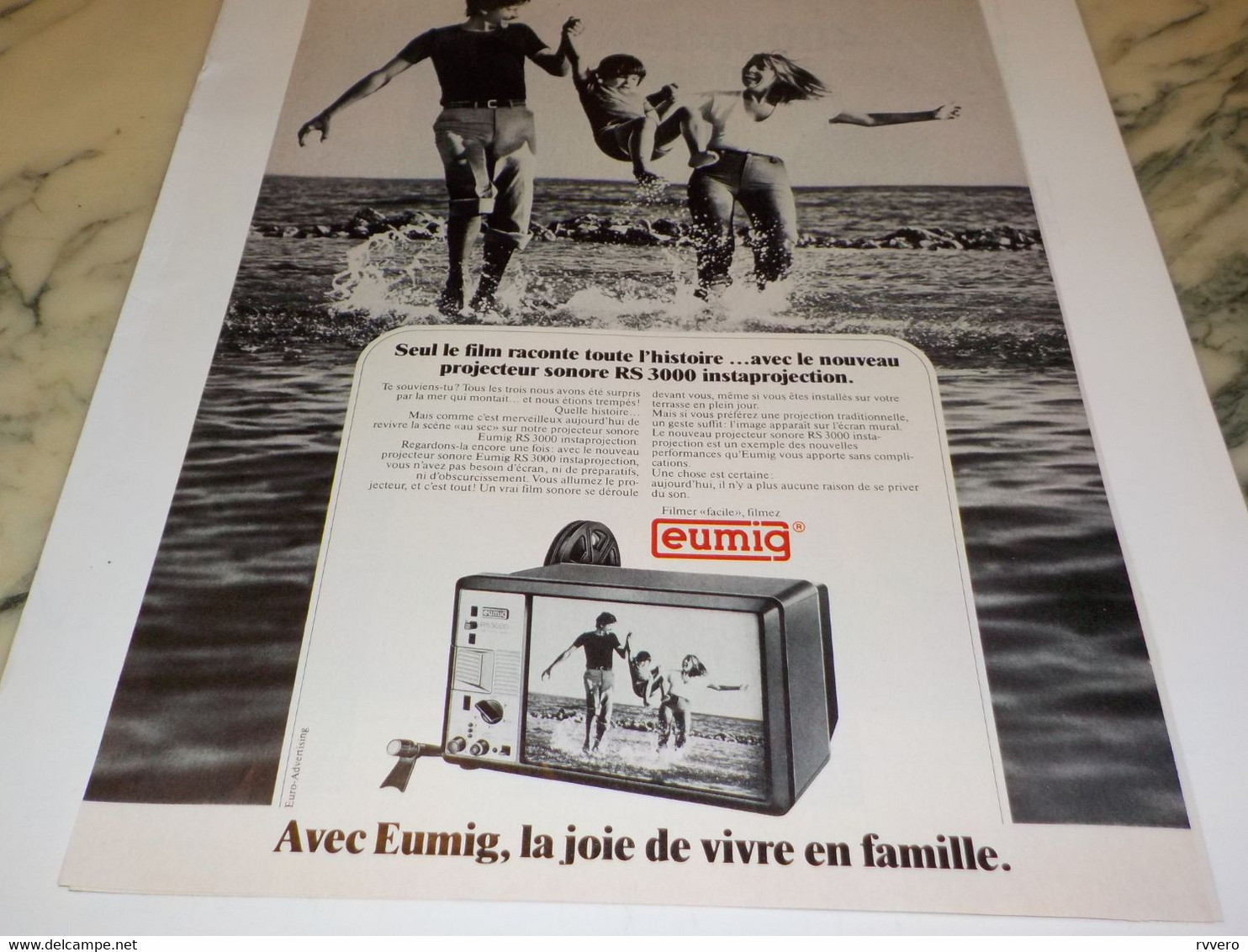 ANCIENNE PUBLICITE INSTAPROJECTION RS 3000 EUMIG 1978 - Projecteurs