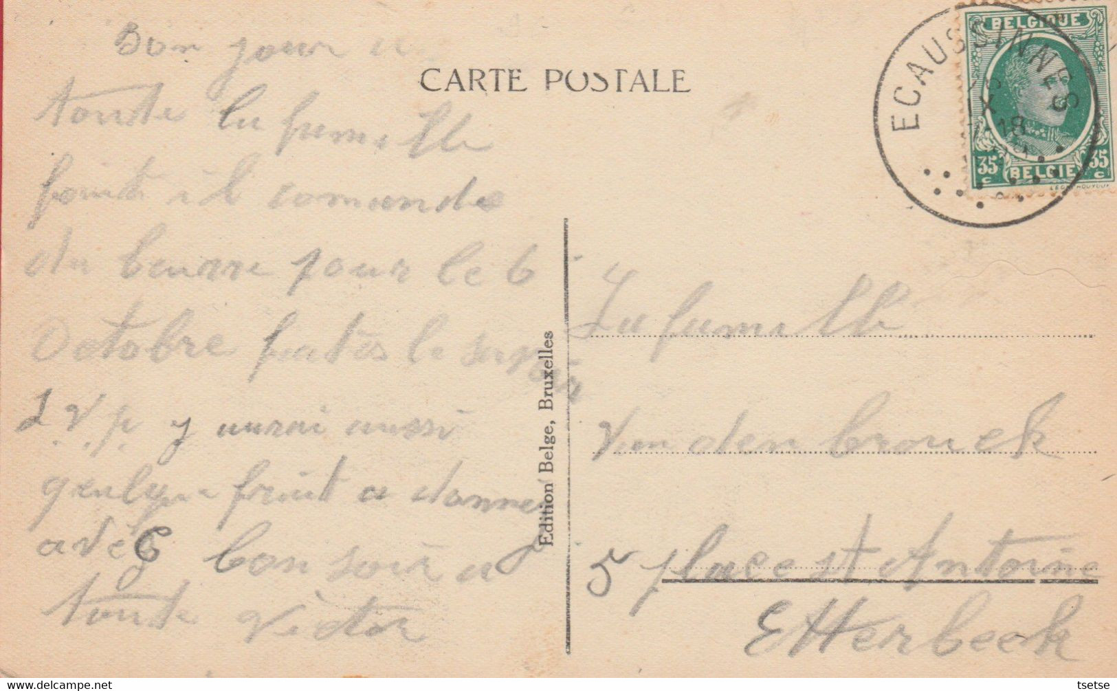 Ecaussines - L'entrée De La Ferme Du Château-Fort  ( XII E Siècle ) -1929 ( Voir Verso) - Ecaussinnes