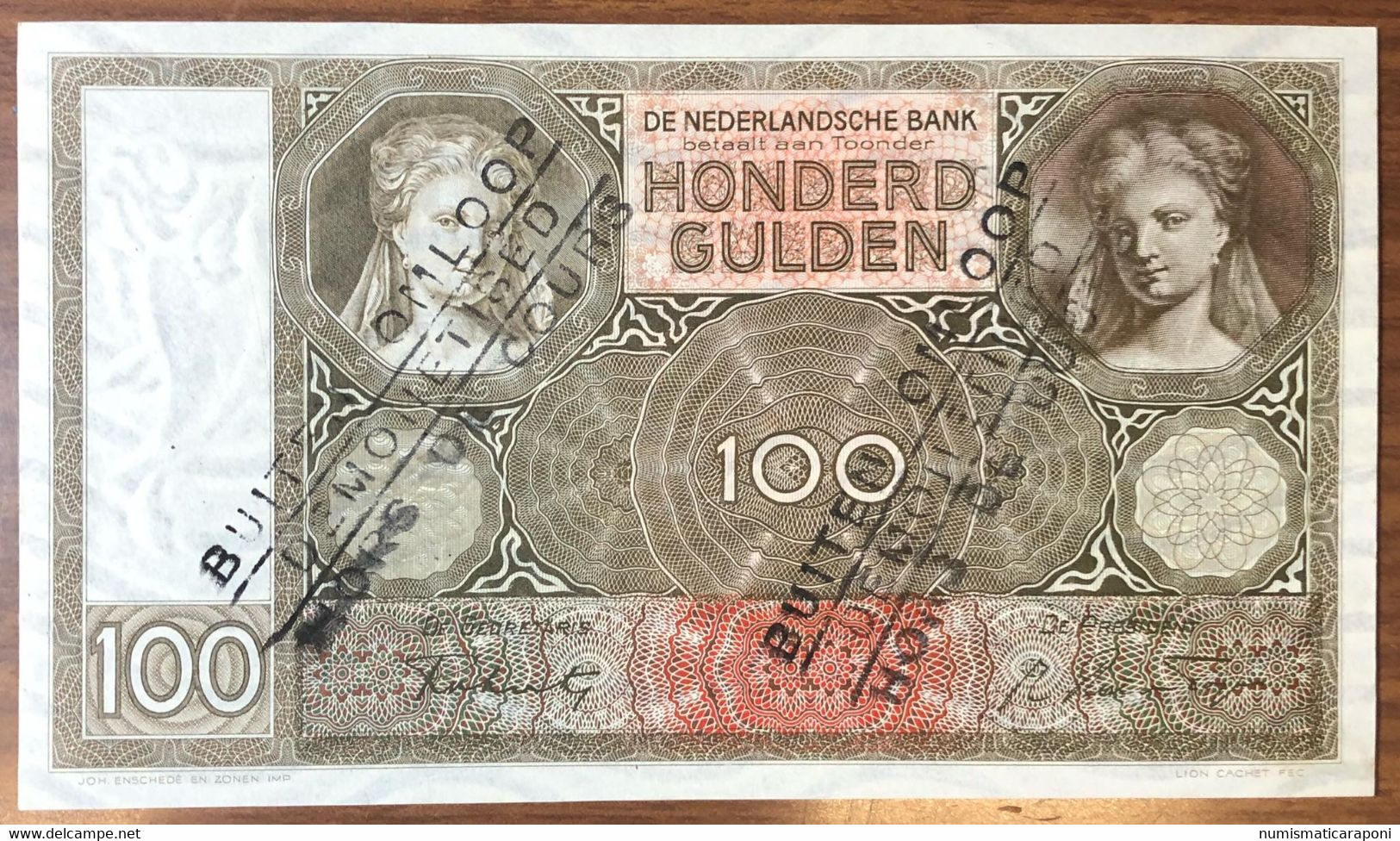 NETHERLANDS OLANDA  1942 100 Gulden Pick#51c Lotto 1869 - 100  Florín Holandés (gulden)