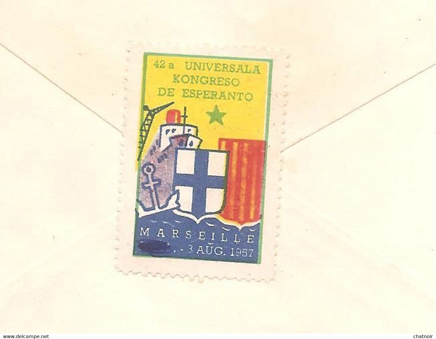 Enveloppe   Recom    Oblit  TURKU   ABO   1956  / Premier Jour +  Au Dos  Vignette Esperanto   Marseille - Esperánto