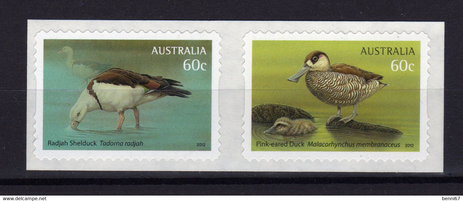 AUSTRALIE Australia 2012 Canard Duck 2 Val. Self Adhesive  MNH ** - Mint Stamps