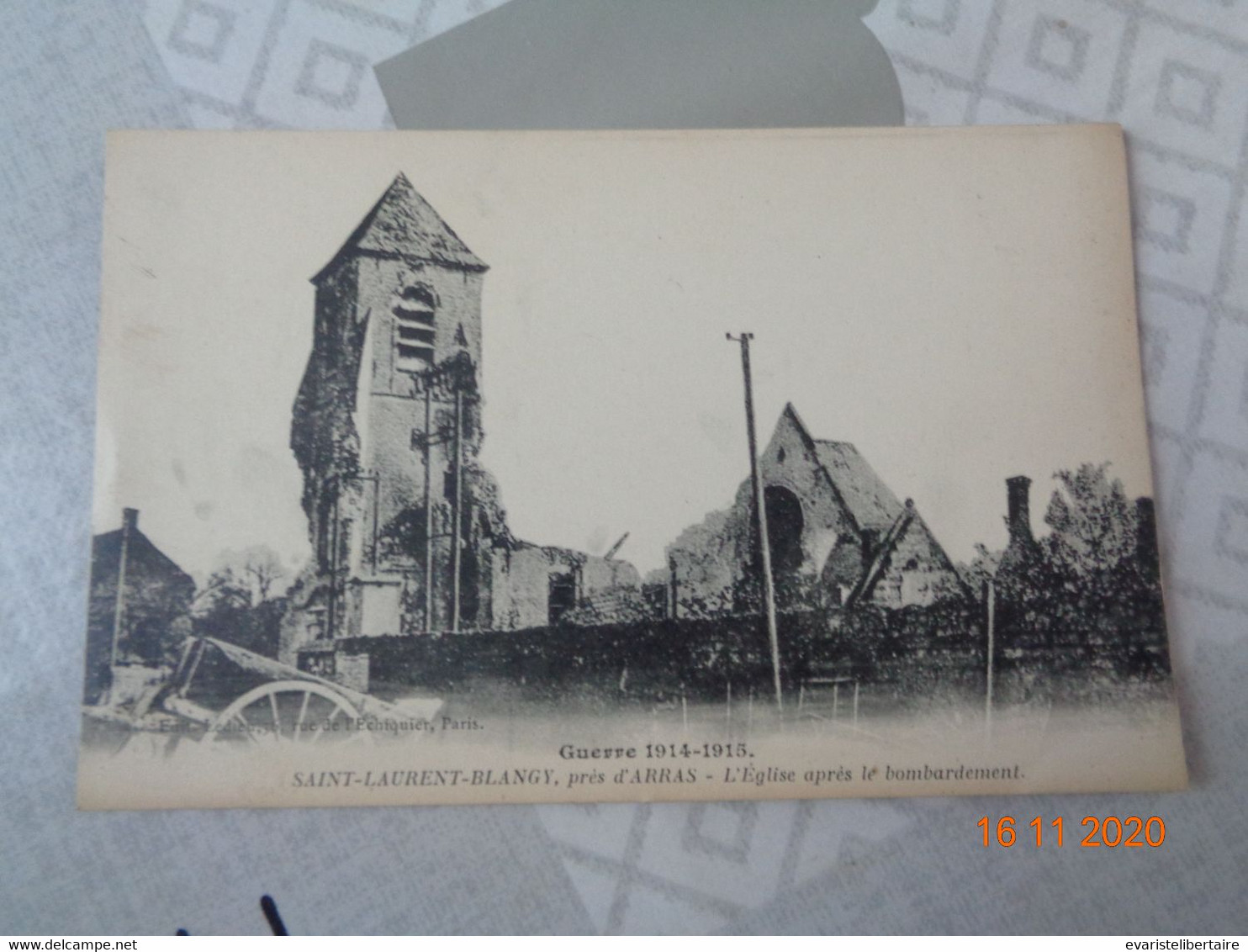 Saint-Laurent-Blangy , Près D'Arras : L'église Après Le Bombardement - Saint Laurent Blangy