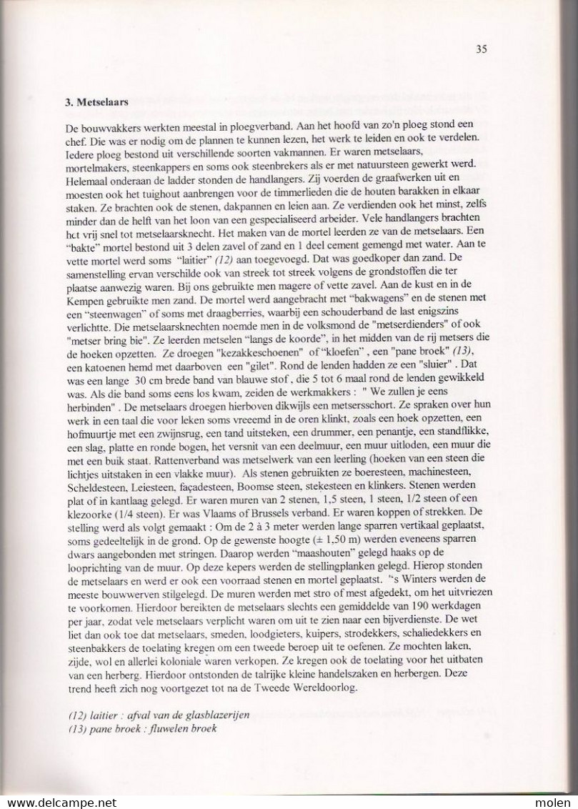 DE HARELBEEKSE  BOUWVAKKERS 181blz ©1996 Inhoud Zie Foto’s Heemkunde Geschiedenis Metselaar Stukadoor HARELBEKE Z611 - Harelbeke