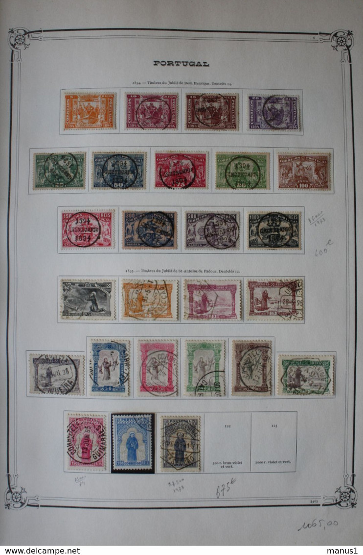 Collection Portugal 1853 - 1981 TB très complète obl/*/** à 7% cote minimum 14000€ - Envoi MR offert