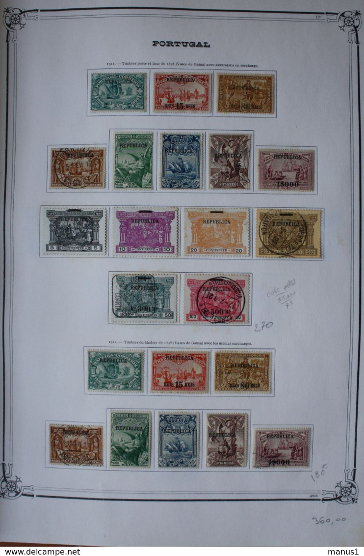 Collection Portugal 1853 - 1981 TB très complète obl/*/** à 7% cote minimum 14000€ - Envoi MR offert