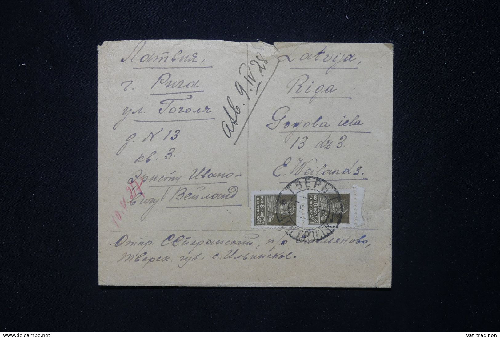 U.R.S.S. - Enveloppe Pour Riga En 1927 - L 77605 - Brieven En Documenten