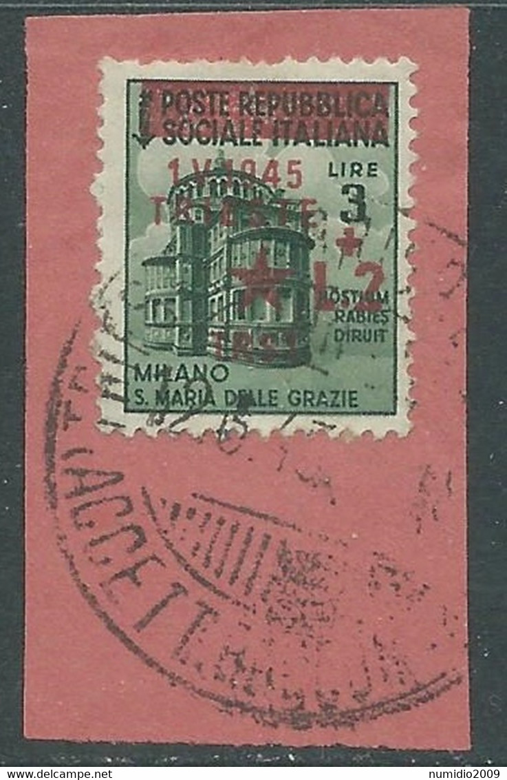 1945 OCCUPAZIONE JUGOSLAVA TRIESTE USATO 2+3 LIRE SU 25 CENT - RD8 - Occ. Yougoslave: Trieste