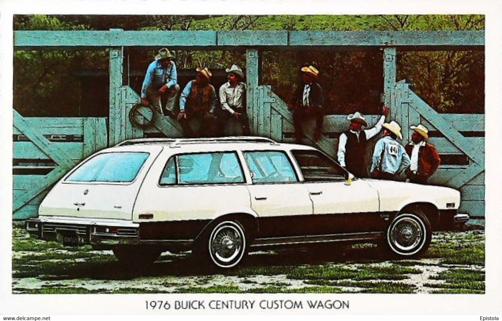 ► BUICK Custom Wagon & RODEO 1976  -  MOTOR CAR Wellesley Hills Ma. (Litho.U.S.A) - American Roadside