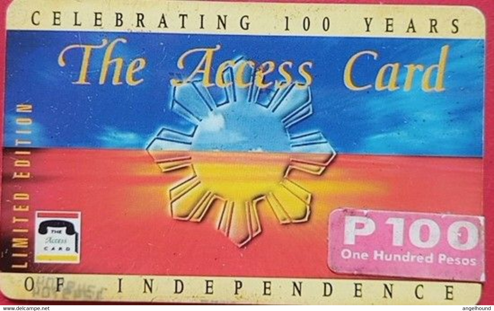 Philippines P100 The Access Card Celebrating 100 Years Of Independence - Filipinas