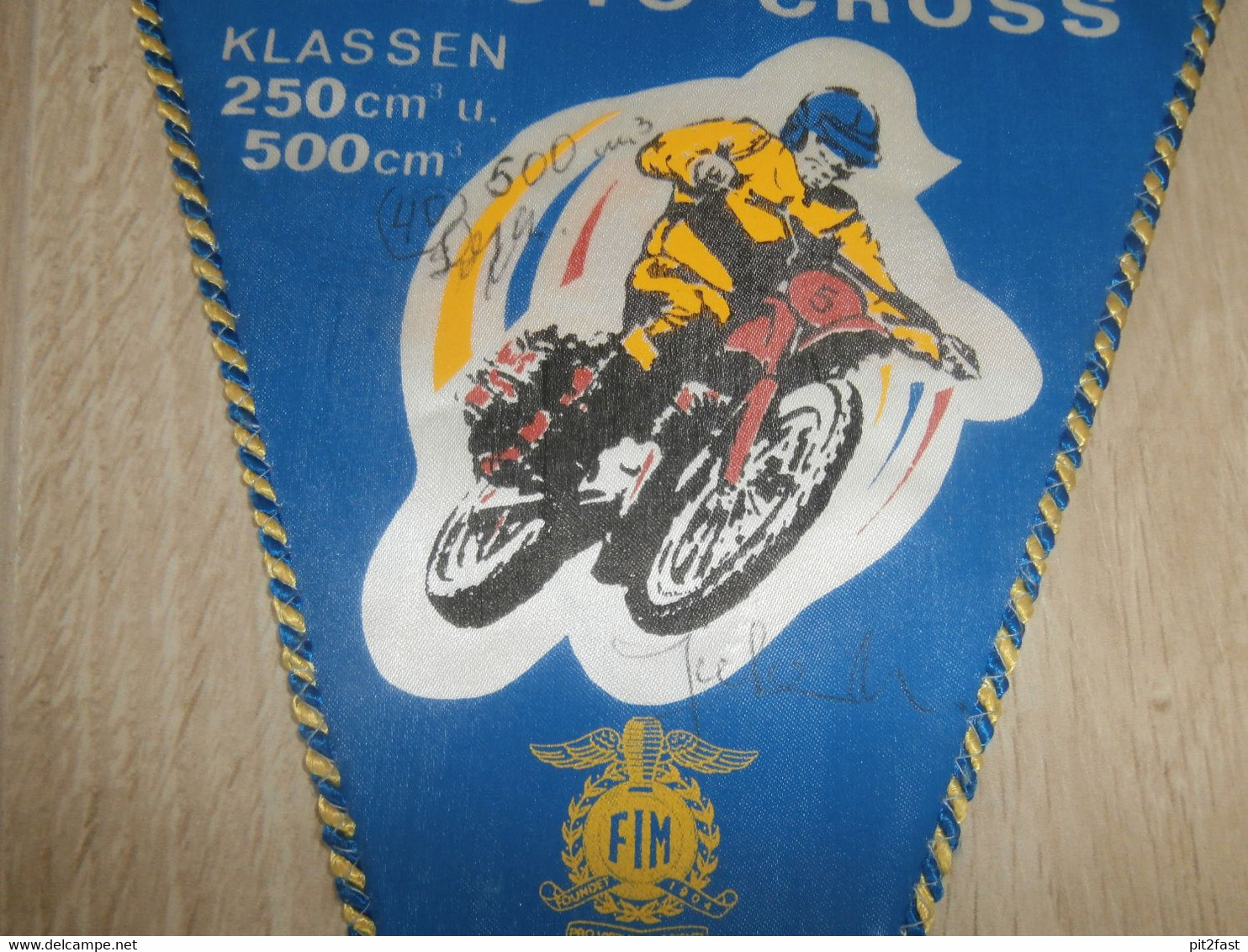Moto Cross Wolgast 6.07.1980 , Wimpel Mit Autogrammen , Motocross !!! - Motos