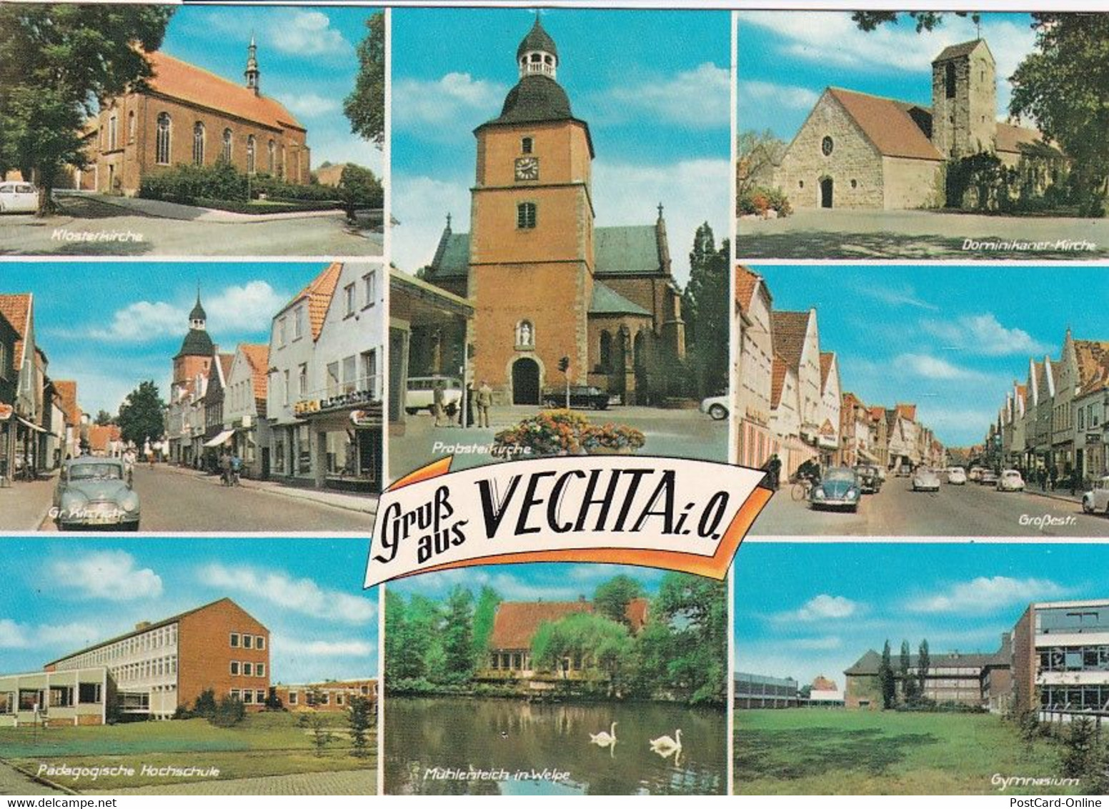 9 - Deutschland - Vechta , Pädagogische Hochschule , Probsteikirche , Gymnasium - Gelaufen 1971 - Vechta