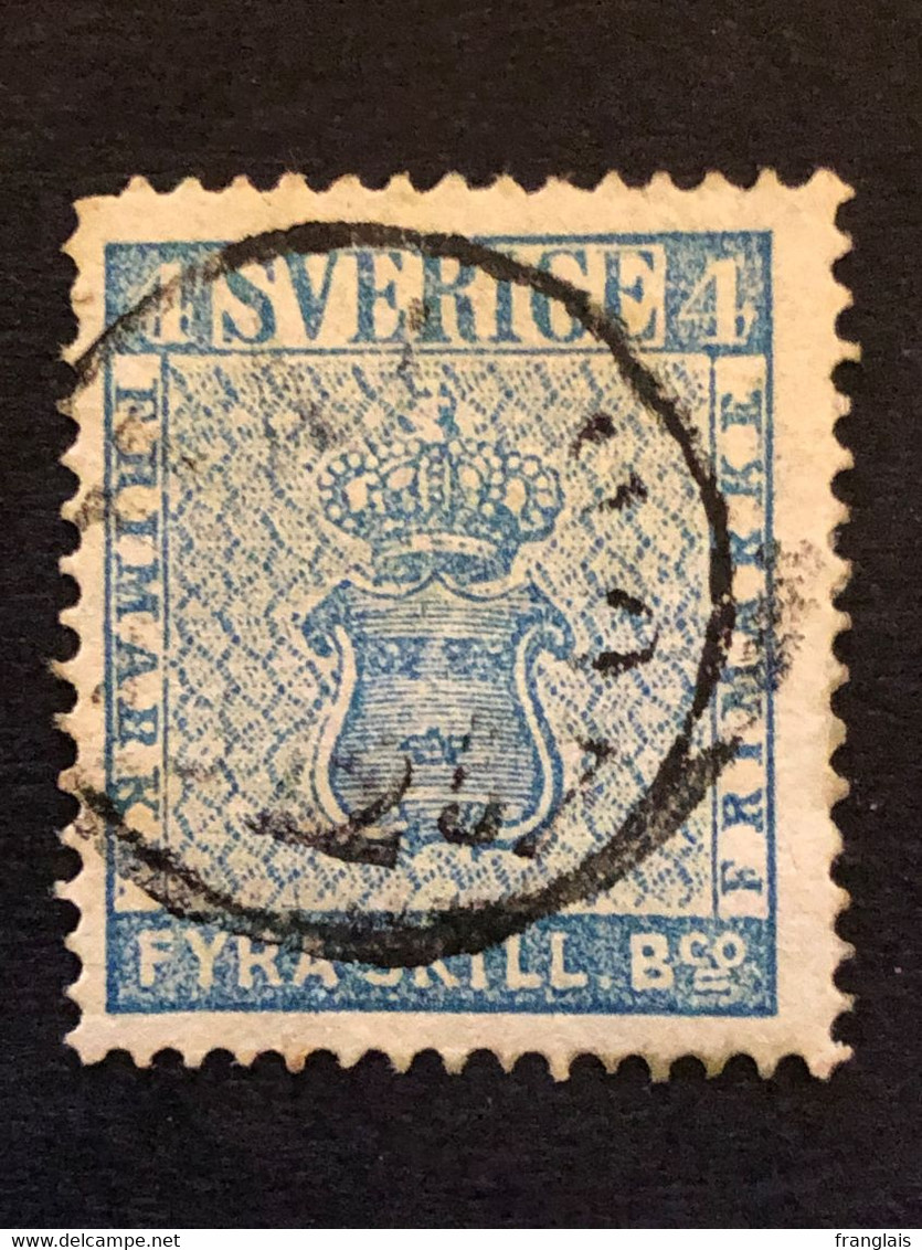 Sweden 1855  4 Skilling Blue FU  SG 2   CV £75 - Usati