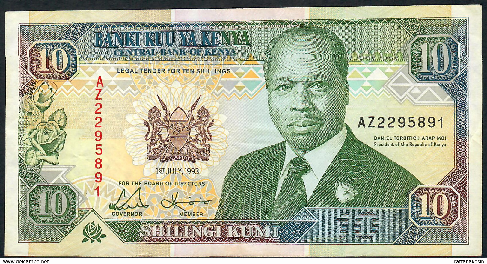 KENYA P24e 10 SHILLINGS 1993  #AZ         XF-AU - Kenia