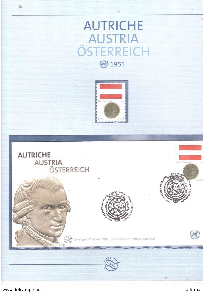 5.10.2006 AUSTRIA FRANCOBOLLO BUSTA E MONETA - Storia Postale