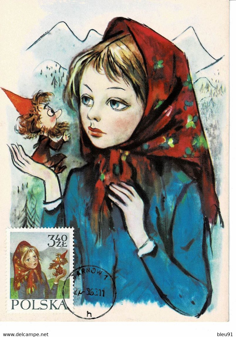 CARTE MAXIMUM POLOGNE 1962 The Fairy Tale "About Gnomes And The Orphan Mary" By Maria Konopnicka - Maximum Cards