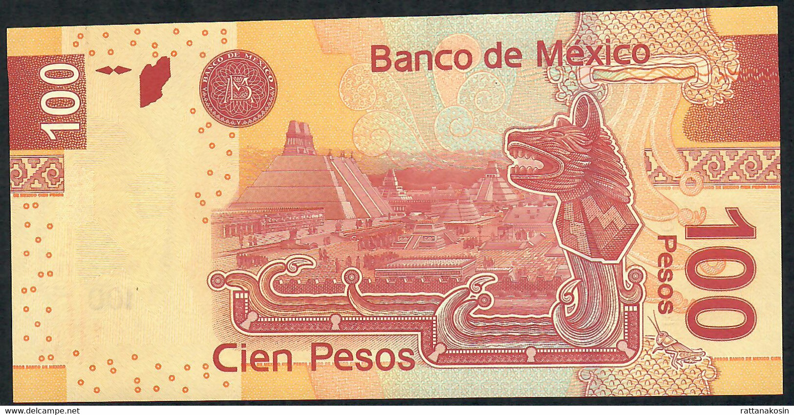 MEXICO P124b 100 PESOS 2009   Serie E   #X822-- UNC. - Mexique