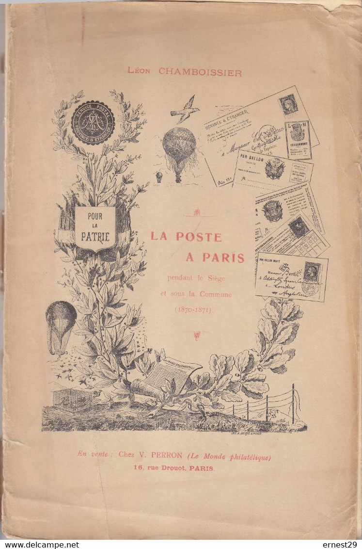 La Poste à Paris Pendant Le Siège Et Sous La Commune Léon Framboisier Vers 1914 état Moyen - Philatélie Et Histoire Postale