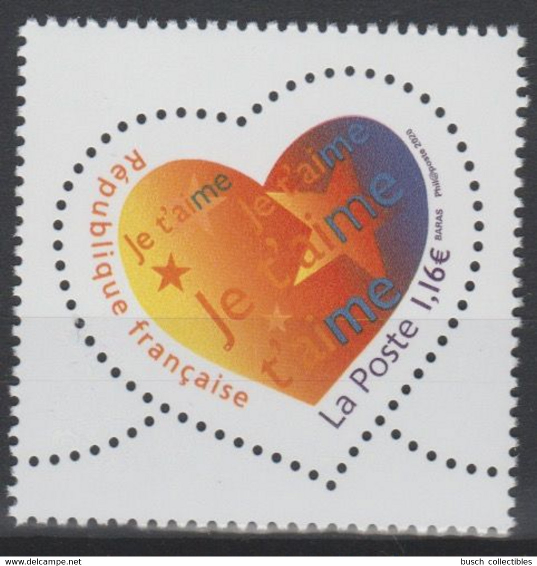 France 2020 Coeur Heart Herz Je T'aime Amour Love 50 Ans Gravés Dans L'Histoire Imprimerie Tirage 12050 Ex - Unused Stamps