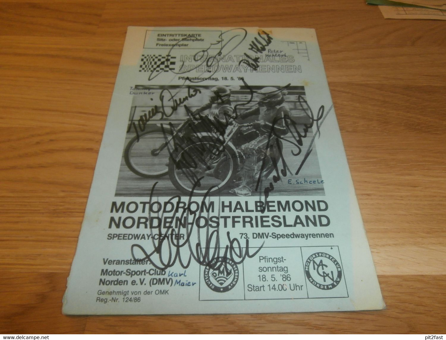 Speedway Norden 18.05.1986 , Mit Autogrammen , Programmheft / Programm / Rennprogramm !!! - Motos