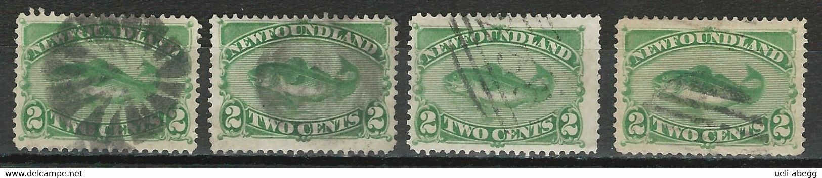 Newfoundland SG 46, Sc 46, Mi 32a O Used Lot Of 4 - 1865-1902