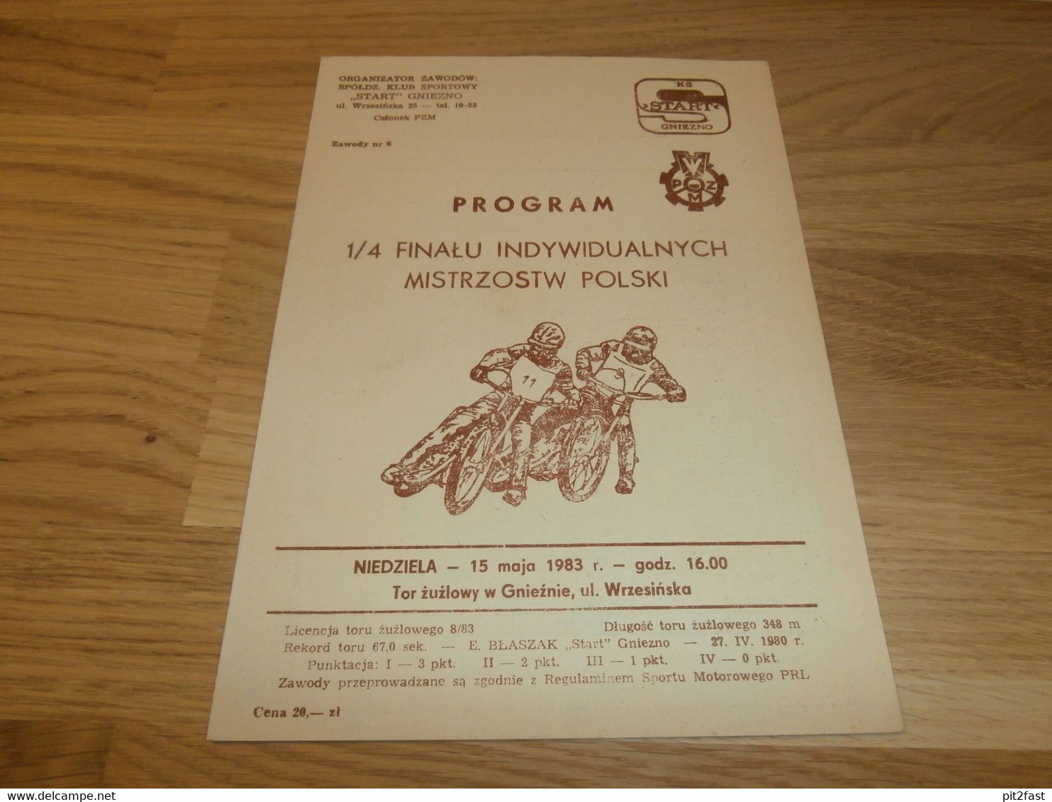 Speedway Gniezno 15.05.1983 , Programmheft / Programm / Rennprogramm !!! - Motos