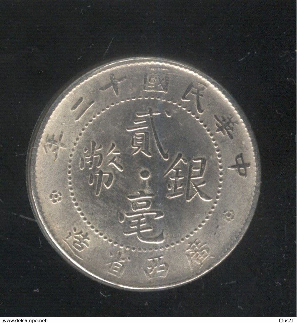 Fausse 20 Cents Chine Kwang Si 1923 - 24 Mm - Tranche Striée - Exonumia - China