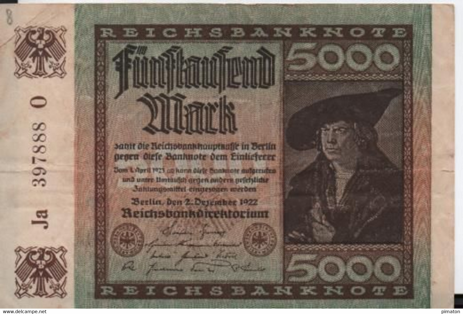 Billet De 5000 MARK ( 1922 ) - 5.000 Mark